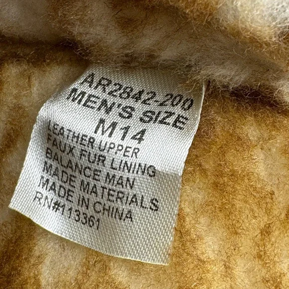 Ariat Mens Brown Leather Western Stitch Faux Fur Lined Scuff Slippers AR2842-200